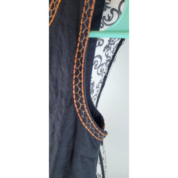 THML Antropologie Halter Dress Linen Blend Mini Boho Sz Xs Embroidered - Picture 4 of 14